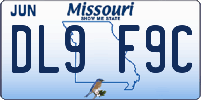 MO license plate DL9F9C