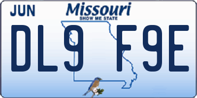 MO license plate DL9F9E