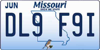 MO license plate DL9F9I
