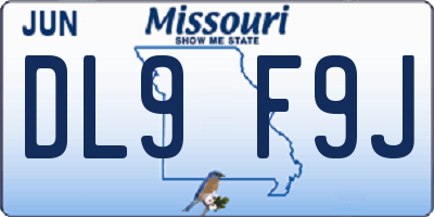 MO license plate DL9F9J