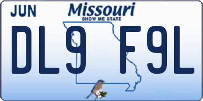 MO license plate DL9F9L