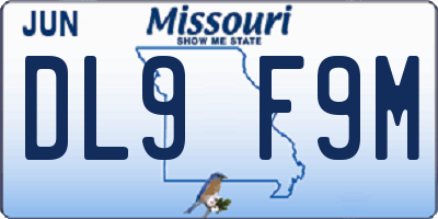 MO license plate DL9F9M