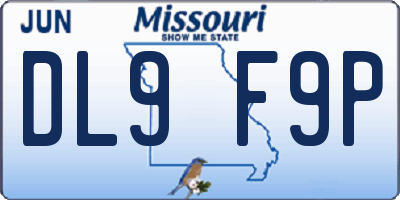MO license plate DL9F9P