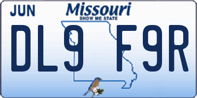 MO license plate DL9F9R