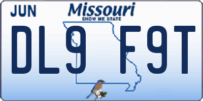 MO license plate DL9F9T