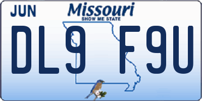 MO license plate DL9F9U