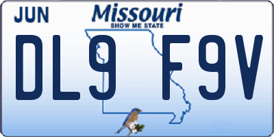 MO license plate DL9F9V