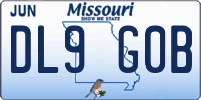 MO license plate DL9G0B