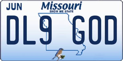 MO license plate DL9G0D