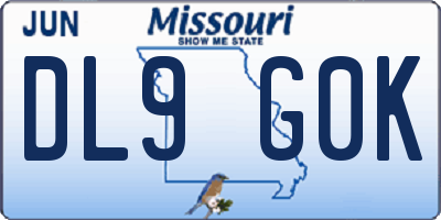 MO license plate DL9G0K