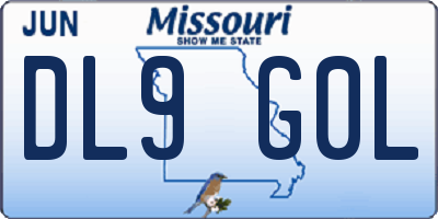 MO license plate DL9G0L