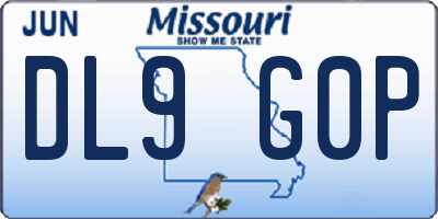 MO license plate DL9G0P
