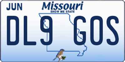 MO license plate DL9G0S