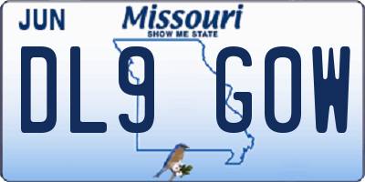 MO license plate DL9G0W