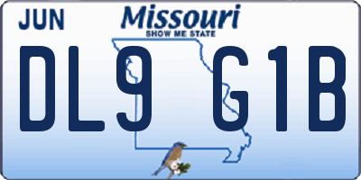 MO license plate DL9G1B