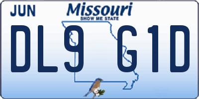 MO license plate DL9G1D