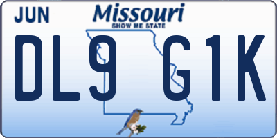 MO license plate DL9G1K