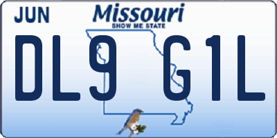 MO license plate DL9G1L