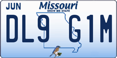 MO license plate DL9G1M