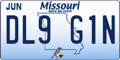 MO license plate DL9G1N