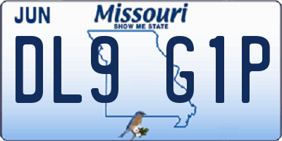 MO license plate DL9G1P