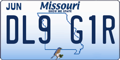 MO license plate DL9G1R