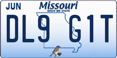 MO license plate DL9G1T