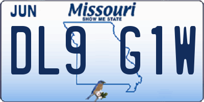 MO license plate DL9G1W