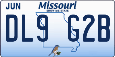 MO license plate DL9G2B