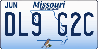 MO license plate DL9G2C