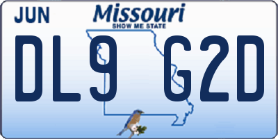 MO license plate DL9G2D