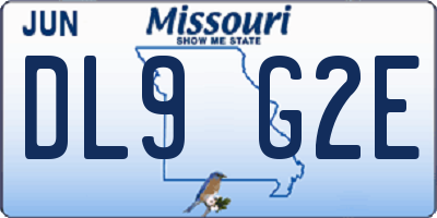 MO license plate DL9G2E