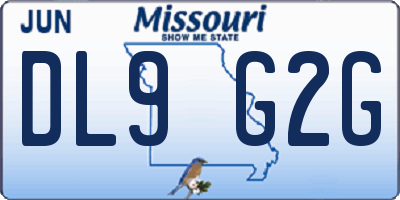 MO license plate DL9G2G