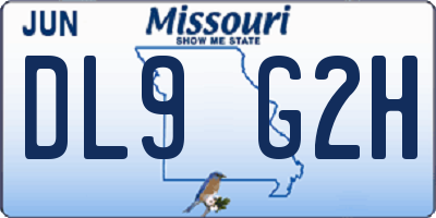 MO license plate DL9G2H