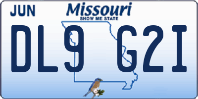 MO license plate DL9G2I