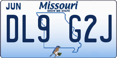 MO license plate DL9G2J