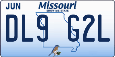 MO license plate DL9G2L