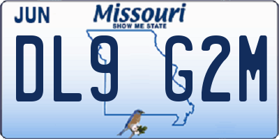 MO license plate DL9G2M
