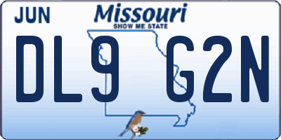 MO license plate DL9G2N