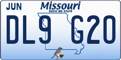 MO license plate DL9G2O