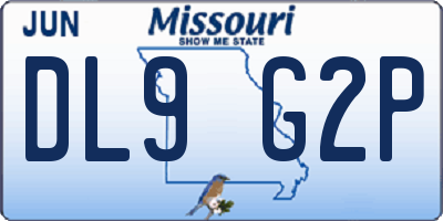 MO license plate DL9G2P