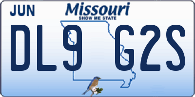 MO license plate DL9G2S