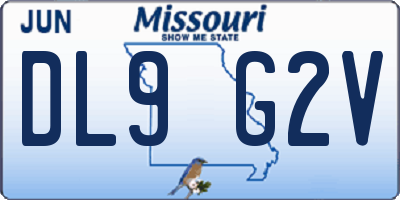 MO license plate DL9G2V