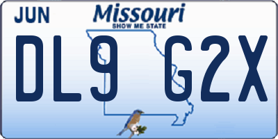 MO license plate DL9G2X