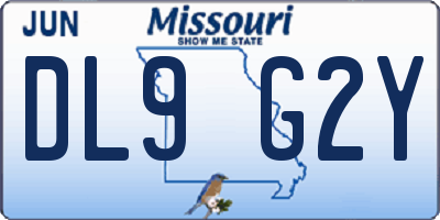 MO license plate DL9G2Y
