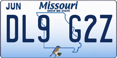 MO license plate DL9G2Z