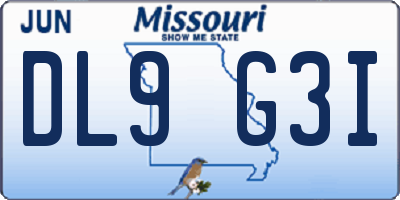 MO license plate DL9G3I