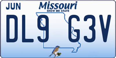 MO license plate DL9G3V