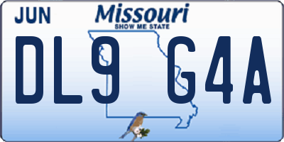 MO license plate DL9G4A
