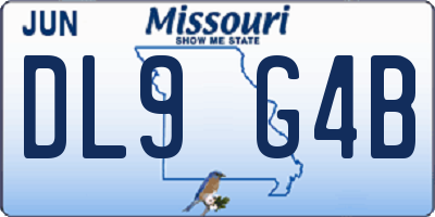 MO license plate DL9G4B